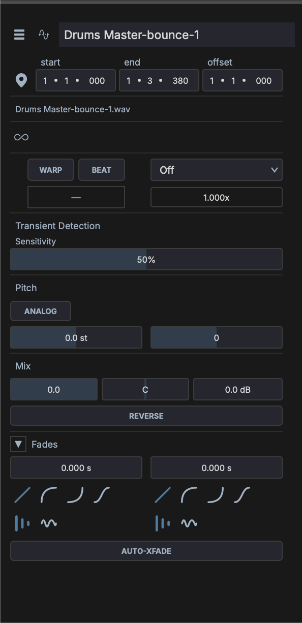 Inspector — Audio Clip