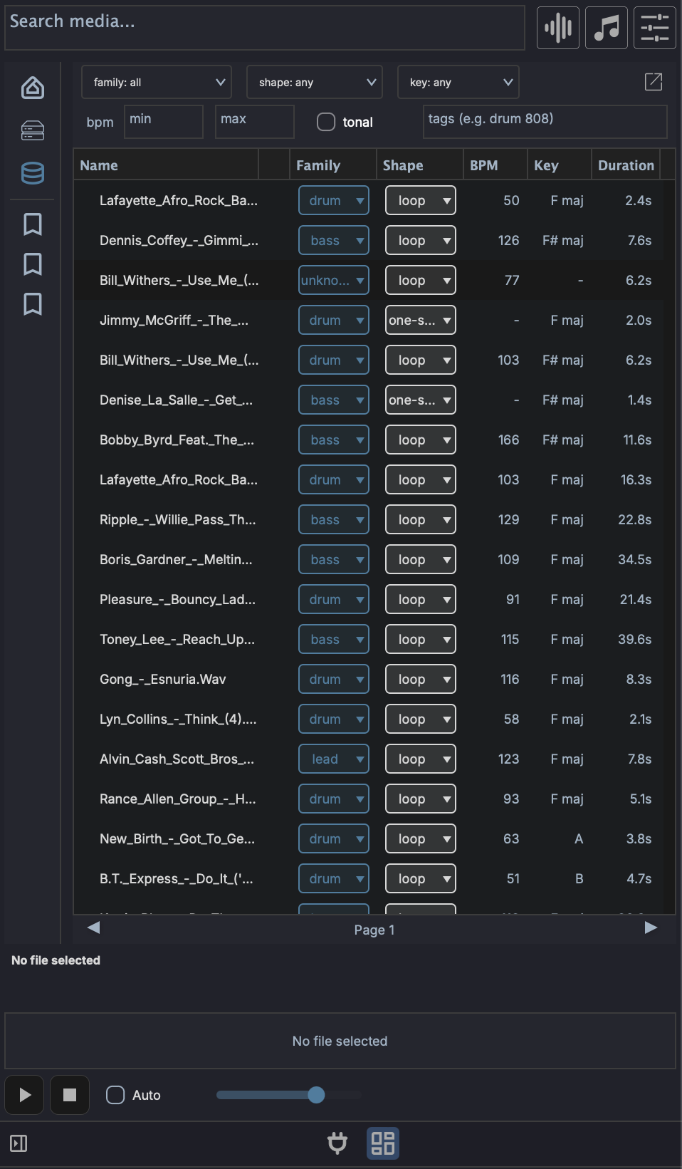 Media Library browser