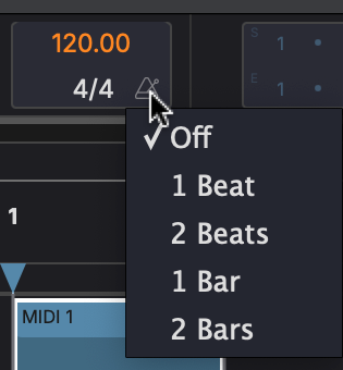 Count-In Menu